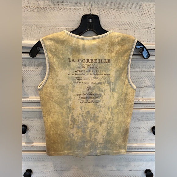 Skinny Minnie La Corbeille Cropped Graphic Tank • French Botanical • S/M - Picture 3 of 7